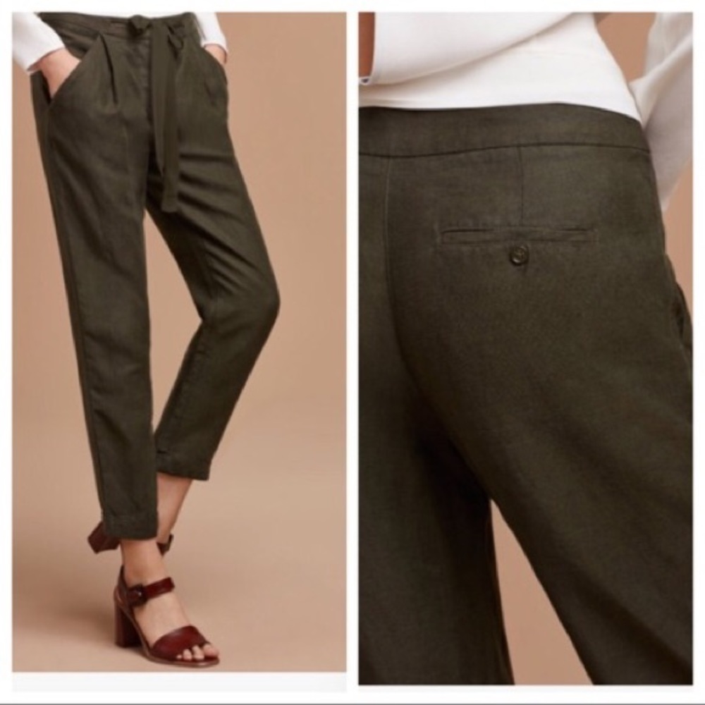 Wilfred Aritzia Allant Linen Blend Pants - Olive Green size 4